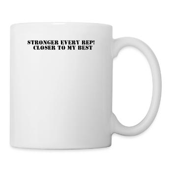 Fitness - Plus fort à chaque répétition, plus proche de mon meilleur niveau - Mug blanc - blanc - Droite