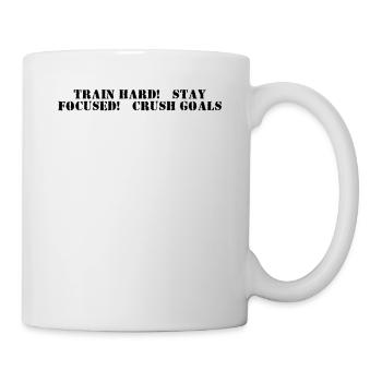 Fitness - Train hard, stay focused, crush goals - Tasse - Weiß - Rechts