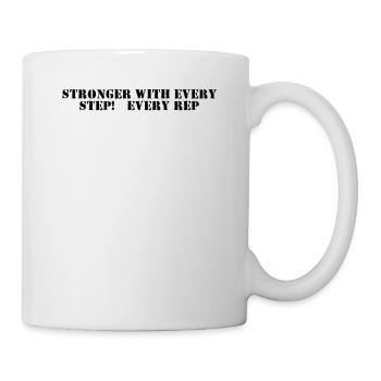 Fitness - Stronger with every step, every rep - Mug - white - Right