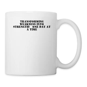 Fitness - Transforming weakness into strength, - Mug - white - Right