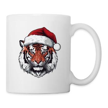 Tiger Kopf Weihnachten Xmas - Tasse - Weiß - Rechts