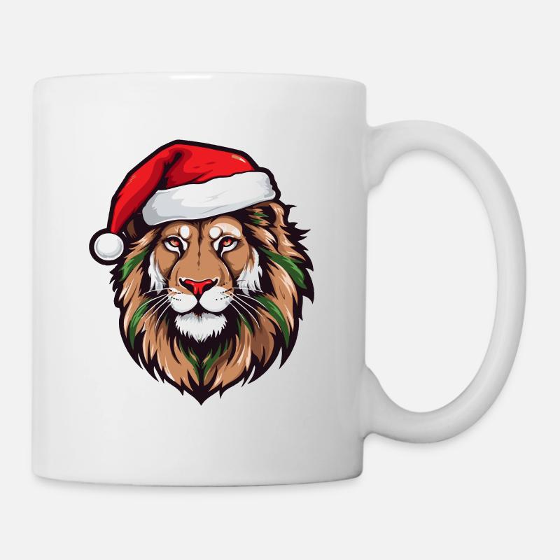 Noël tête de lion Noël - Mug blanc - blanc