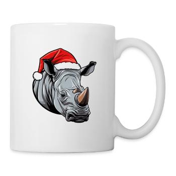 Tête de rhinocéros Noël Noël - Mug blanc - blanc - Droite