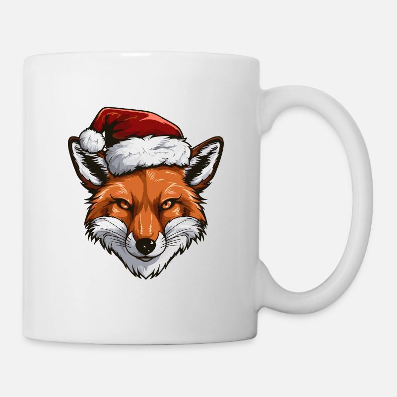 Fuchs Kopf Weihnachten Xmas - Tasse - Weiß