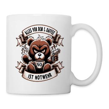 Alles Vor Dem 1 Kaffee Ist Notwehr Morgenmuffel - Tasse - Weiß - Rechts