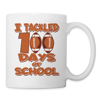 100. Tag Des Schulfußballkostüms 100 Schultage - Tasse - Weiß - Rechts
