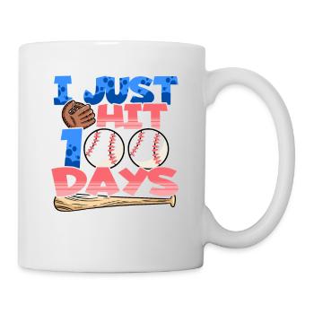 100. Tag Des Schulbaseballkostüms 100 Tage - Tasse - Weiß - Rechts