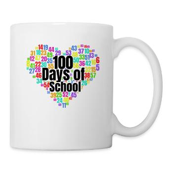 100. Tag Des Schulherzkostüms 100 Schultage - Tasse - Weiß - Rechts