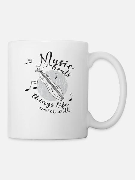 Dulcimer-Musiker Zupfinstrument Hammered Dulcimer - Tasse - Weiß