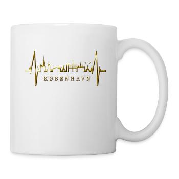 Copenhague Skyline Heartbeat Danemark Amour Hygge - Mug blanc - blanc - Droite