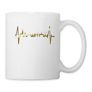 Copenhague Skyline Heartbeat Danemark Amour Hygge - Mug blanc - blanc - Droite