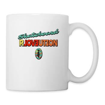 Skateboard revolution and declaration of love - Mug - white - Right