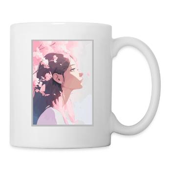 Vintage Japanisch Ästhetik Otaku Anime Girl - Tasse - Weiß - Rechts
