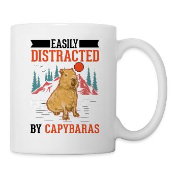 Easily distracted by Capybaras - Tasse - Weiß - Rechts
