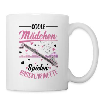 Coole Mädchen spielen Bassklarinette - Tasse - Weiß - Rechts