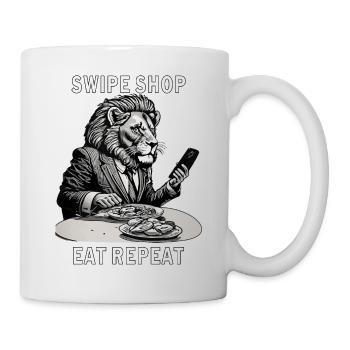 SMARTPHONE SWIPE SHOP EAT REPEAT - Tasse - Weiß - Rechts