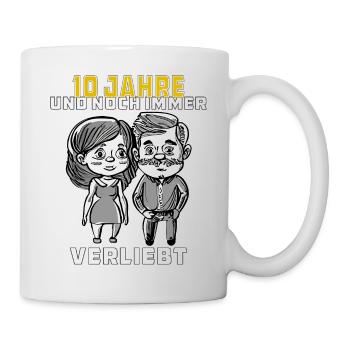 PAAR 10 JAHRE UND NOCH IMMER VERLIEBT - Tasse - Weiß - Rechts