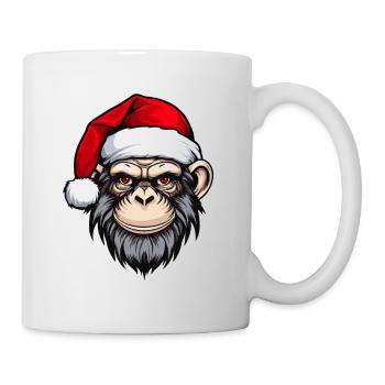 Affe Kopf Weihnachten Christmas - Tasse - Weiß - Rechts