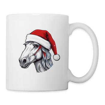 Tête de cheval Noël Noël - Mug blanc - blanc - Droite