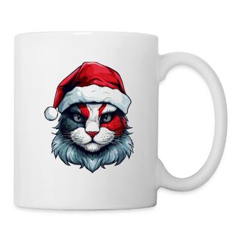 Katze Kopf Weihnachten Xmas Porträt - Tasse - Weiß - Rechts