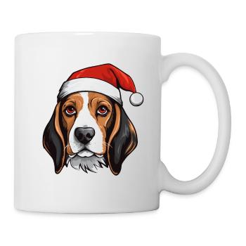 Beagle Dog Head Christmas Xmas - Mug - white - Right