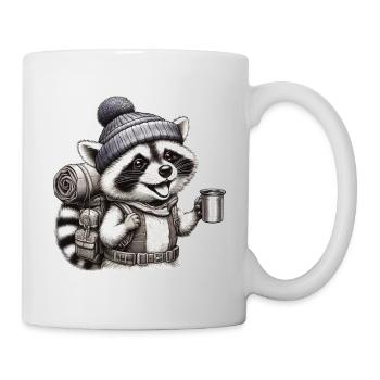 Backpacker Raton laveur - Mug blanc - blanc - Droite