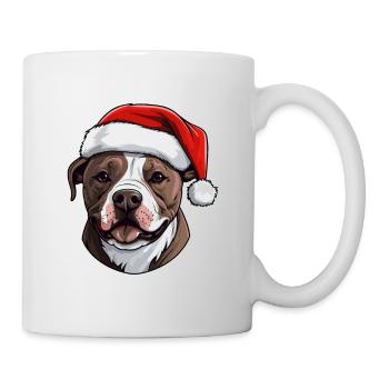 Staffordshire Bull Terrier Dog Head Christmas - Mug - white - Right