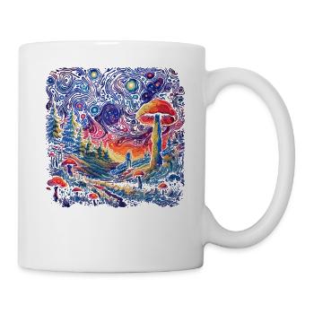 Mushroom | Fantasy Pilze Wald Natur Goa Festival - Tasse - Weiß - Rechts