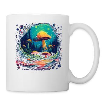 Mushroom | Fantasy Pilze Wald Natur Goa Festival - Tasse - Weiß - Rechts