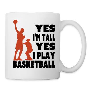 Yes I Am Tall I Play Basketball Funny Tall Player - Mug - white - Right