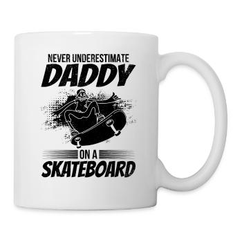 Never Underestimate Daddy On A Skateboard Daddy - Mug - white - Right