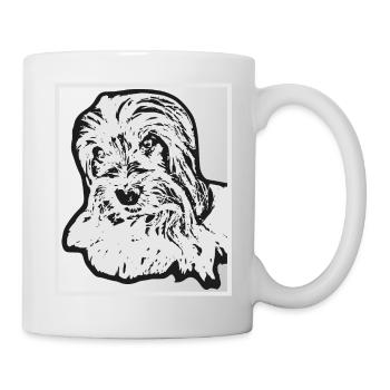 Biewer Terrier Hundeportrait Zeichnung - Tasse - Weiß - Rechts