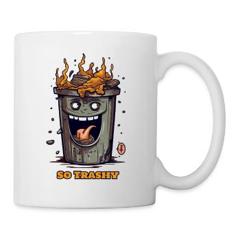 So trashy funny garbage can - Mug - white - Right