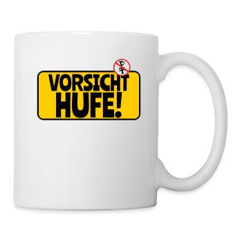 Achtung Pferde: Vorsicht Hufe - Tasse - Weiß - Rechts