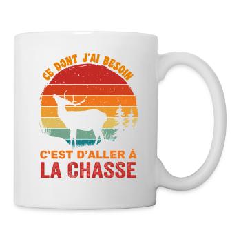Ce Dont J'ai Besoin C'est D'aller à la Chasse - Mug blanc - blanc - Droite