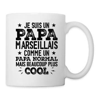 Papa Marseillais Humour - Cadeau Anniversaire Papa - Mug blanc - blanc - Droite