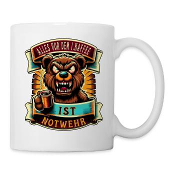 Alles Vor Dem 1 Kaffee Ist Notwehr Morgenmuffel - Tasse - Weiß - Rechts