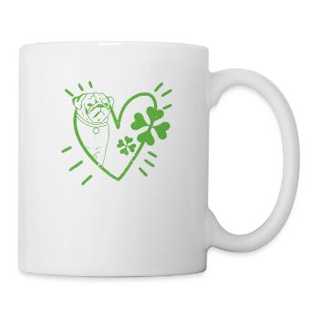 Carlin irlandais face Shamrock Shamrock - Mug blanc - blanc - Droite