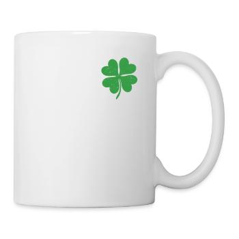 Irischer Mops Gesicht Kleeblatt Kleeblatt - Tasse - Weiß - Rechts
