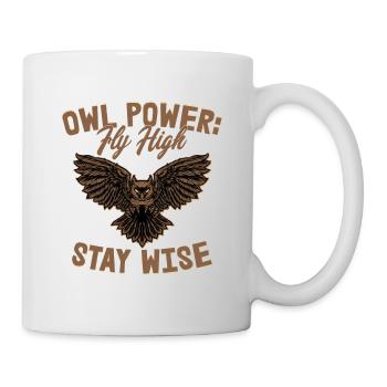 Owl Power : Volez haut, restez sage Noctambules Nocturna - Mug blanc - blanc - Droite