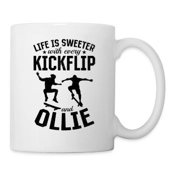 Skateboarder - La vie est plus douce à chaque kickflip - Mug blanc - blanc - Droite