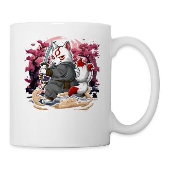 Samurai Kitsune - Tasse - Weiß - Rechts