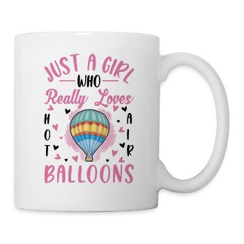 Hot Air Balloon Girl Hot Air Balloon Ride - Mug - white - Right
