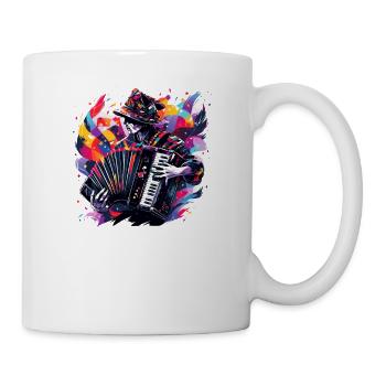 Akkordeon-Musiker Ziehharmonika-Spieler Musikerin - Tasse - Weiß - Rechts