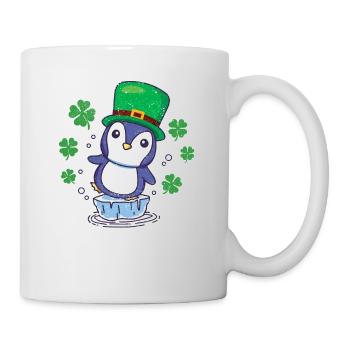 Irish Penguin Leprechaun Tier niedlich Vogel - Tasse - Weiß - Rechts