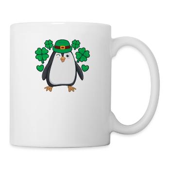 Irish Penguin Leprechaun Tier niedlich Vogel - Tasse - Weiß - Rechts