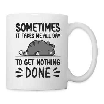 Doing nothing lazy Cat sleeping funny Cats Katzen - Mug - white - Right