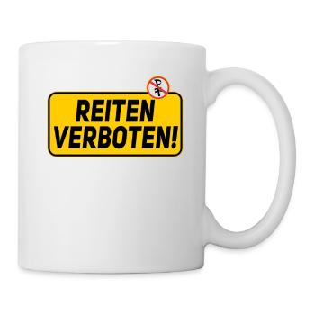 ATTENTION! Riding forbidden, horses fun - Mug - white - Right