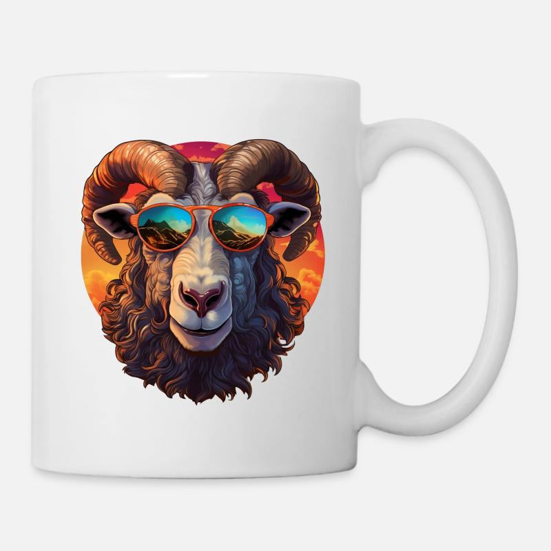Sven le bélier fier, amical et amical - Mug blanc - blanc