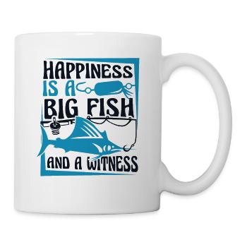 Le bonheur est un gros poisson et un témoin - Mug blanc - blanc - Droite